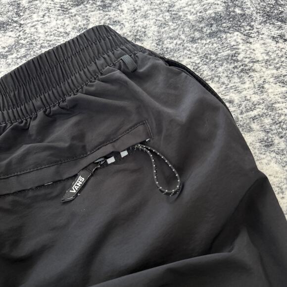 Medium Vans Relaxed Fit Drawstring Swim Trunks Boardshorts Mens Size Solid Black - Picture 10 of 10